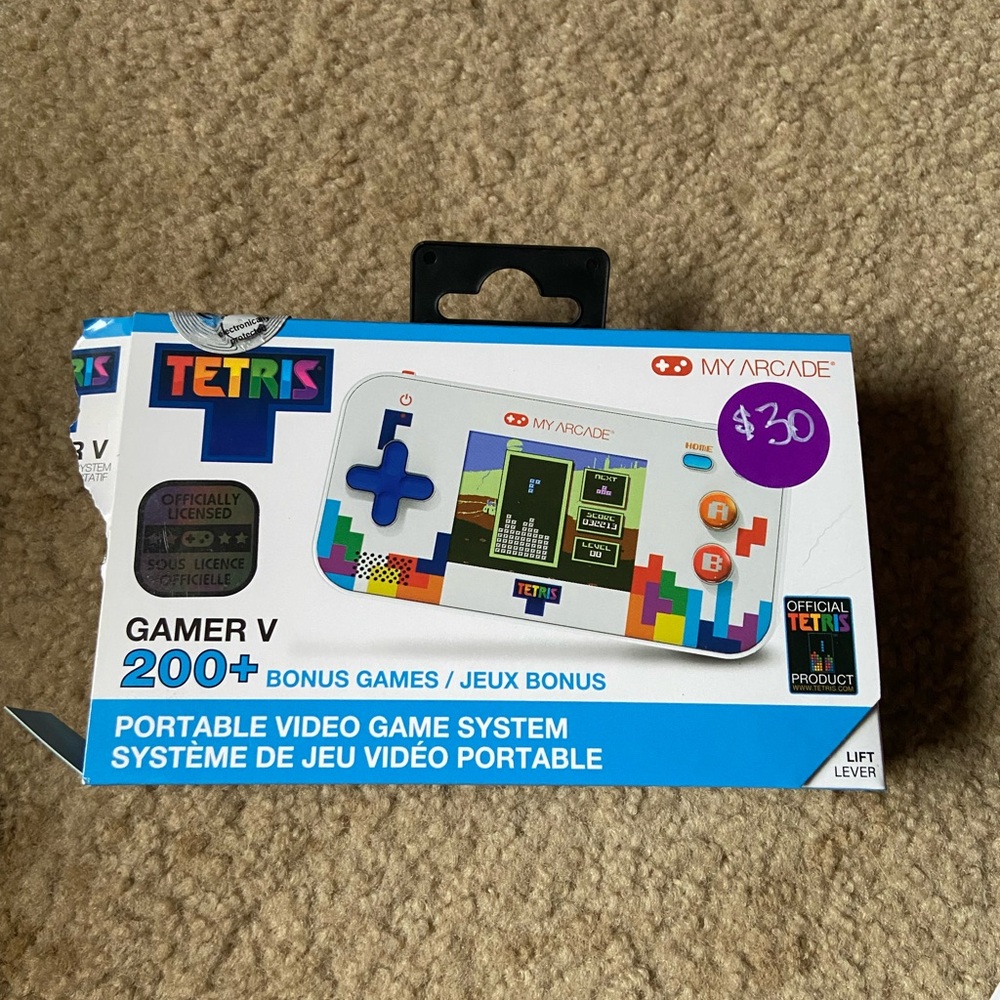 Arcade Gamer V Portable Tetris Video Game System - White